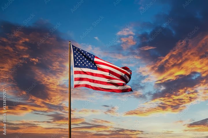 American Flag on Flag Pole