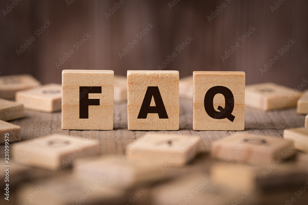 Letters that say FAQ